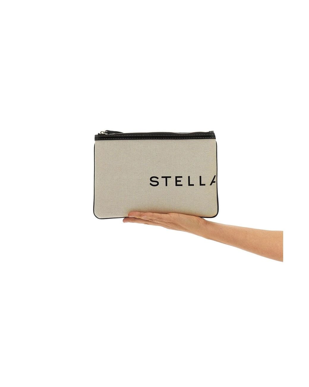 Stella McCartney Natural Pouch 'Eco Salt & Pepper Canvas'