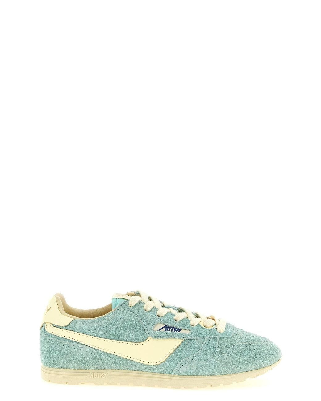 Autry Green Suede Sneaker With Contrasting Logo