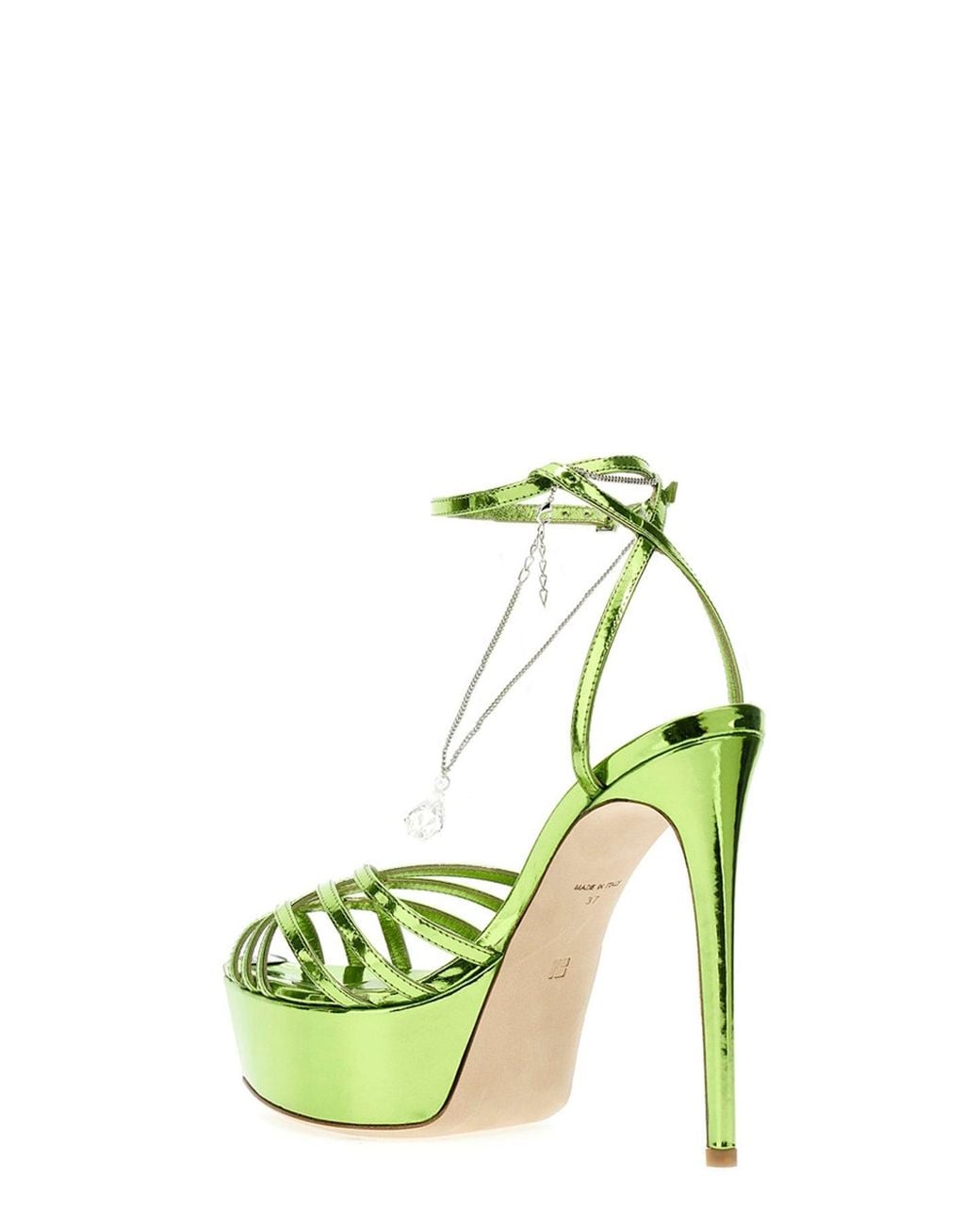 Nicolo' Beretta Green 'Sandalo Con Plateau Levy' Sandals