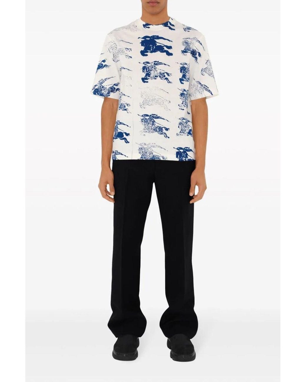 Burberry White 'Equestrian Knight Design' T-Shirt for men