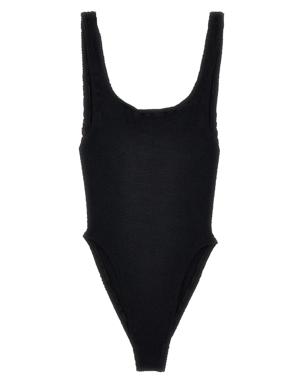 Hunza G Black One-Piece Swimsuit With Crinkle Texture