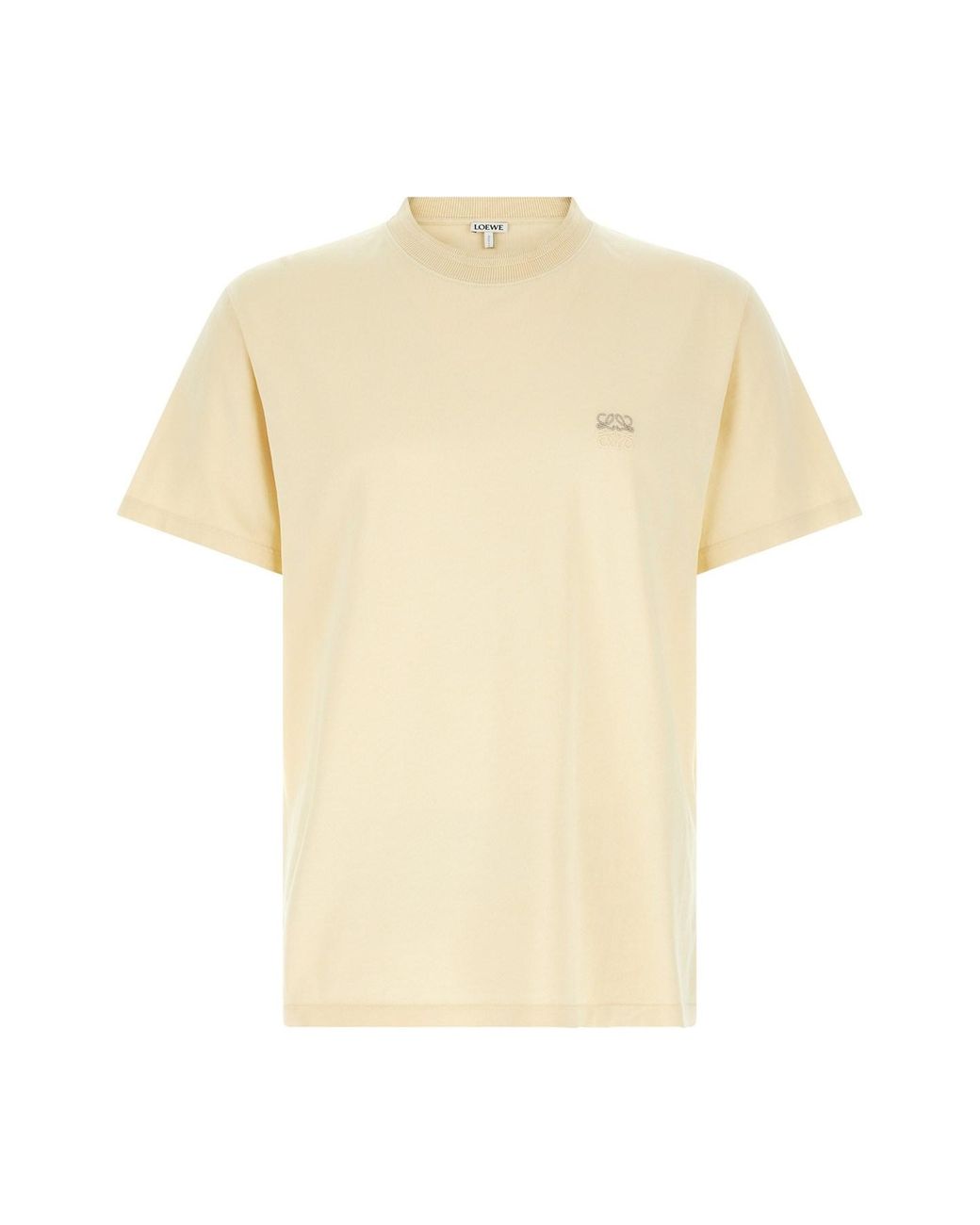 Loewe White 'anagram' Logo Embroidery T-shirt for men