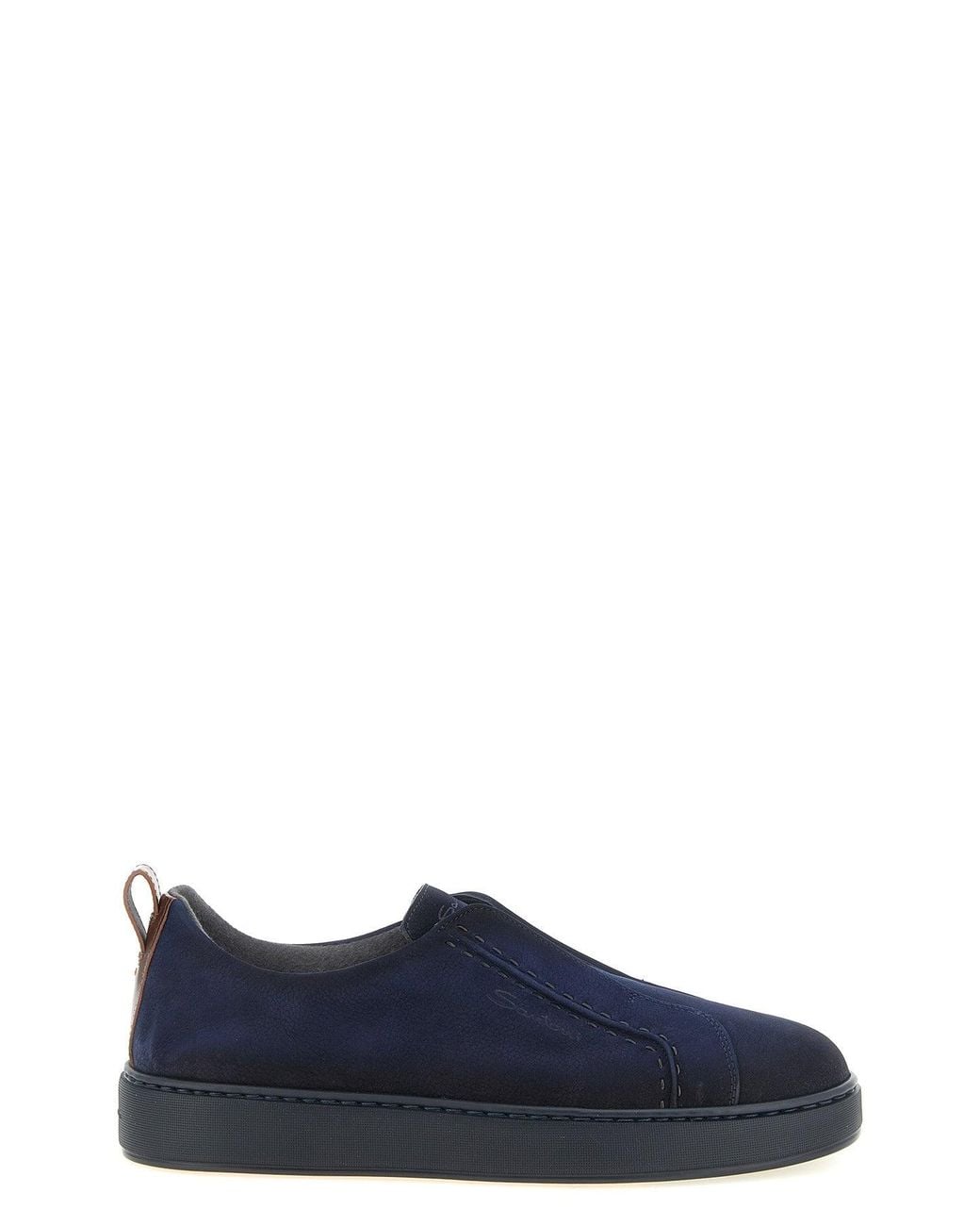 Santoni Blue 'Victory' Slip-On Sneaker for men