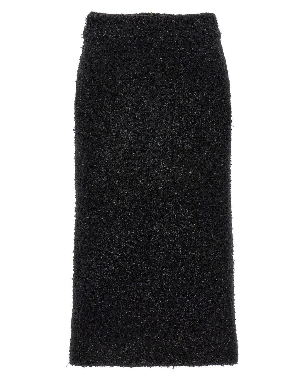 Balenciaga Black 'Tweed Midi' Skirt