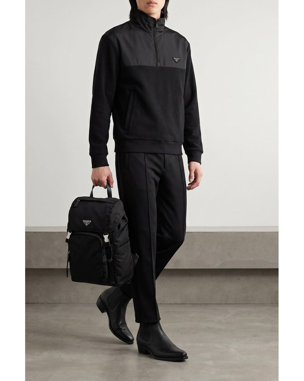 Zaino'Re-Nylon' Con Logo di Prada in Black da Uomo