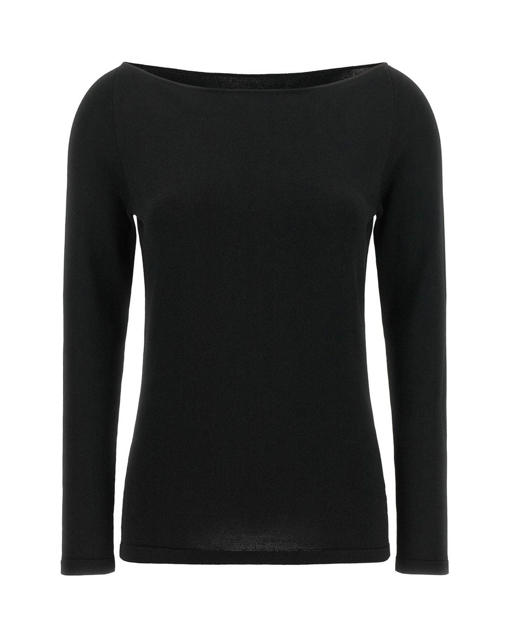 Elie Saab Black Off-The-Shoulder Virgin Wool Top