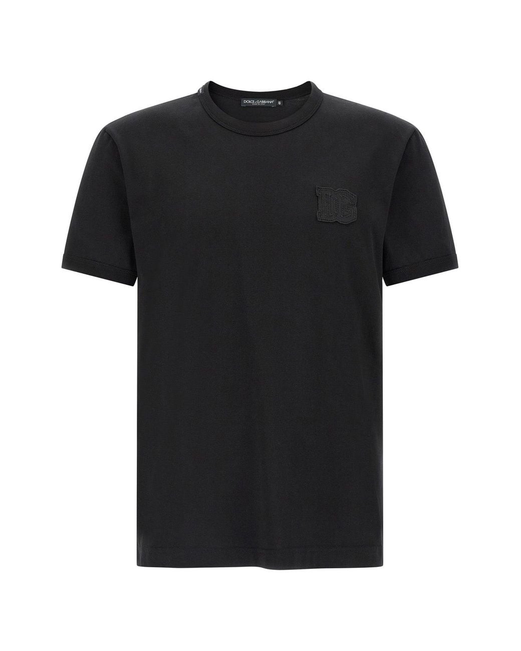 Dolce & Gabbana Black T-Shirt With Dg Patch for men