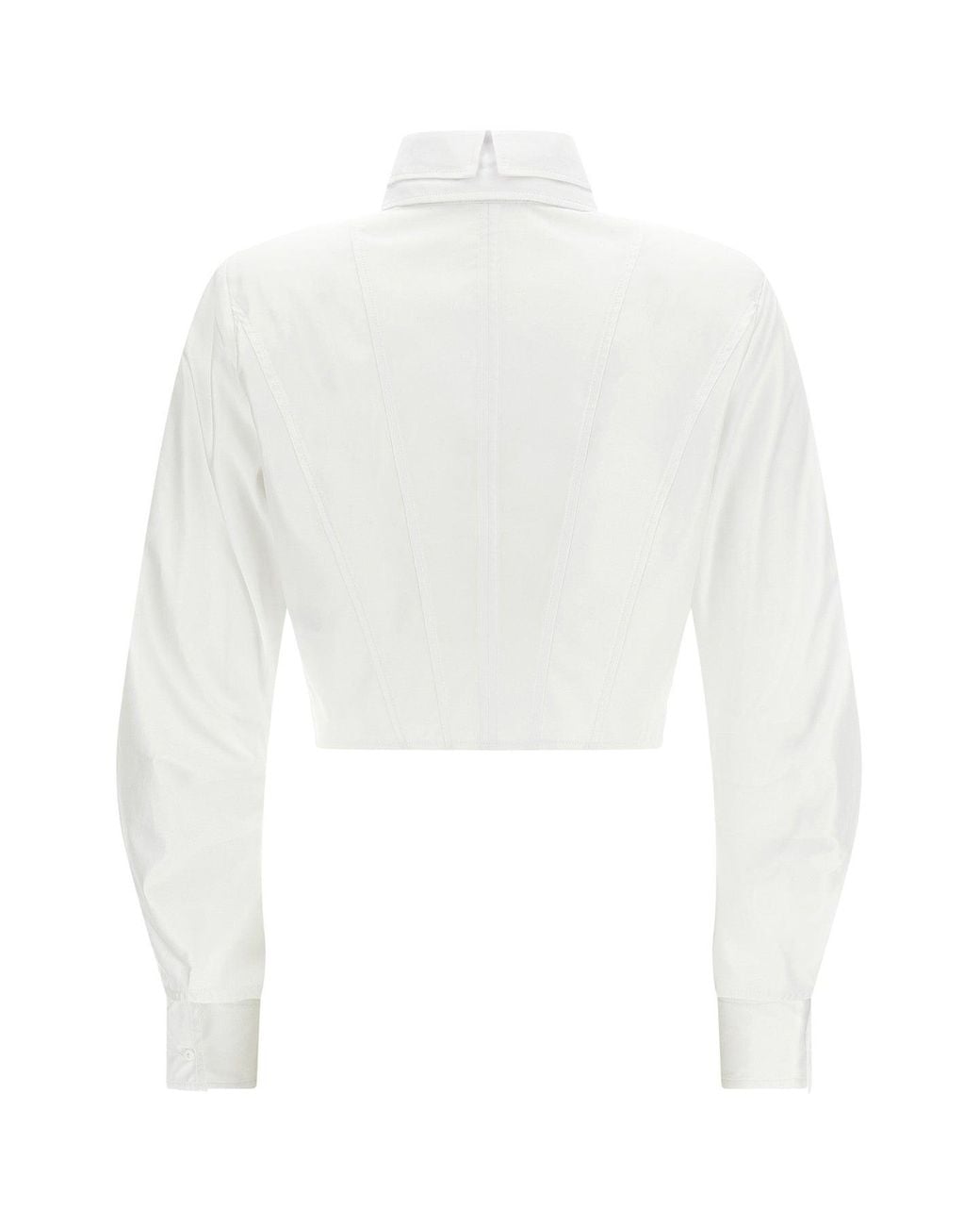 Elisabetta Franchi White Double-Layer Collar Poplin Shirt