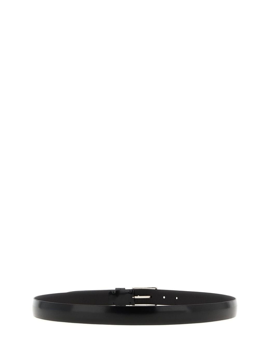 ZERBINI CLAUDIO Black Brushed Leather Belt for men