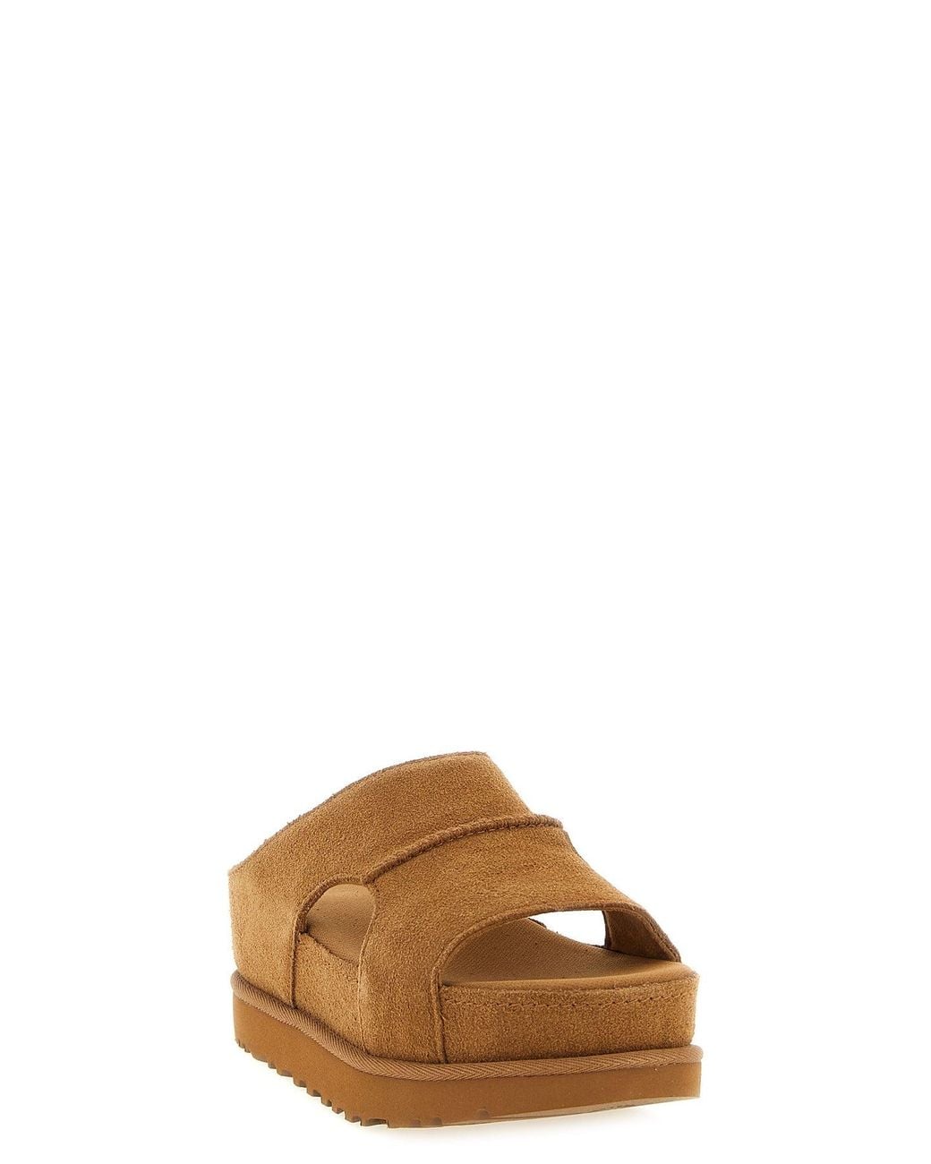 Ugg Brown Slide With Side Cutouts