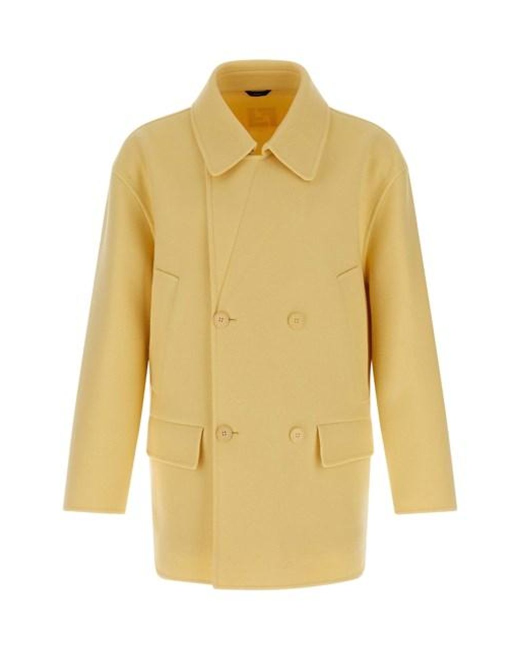 Caban Coat Trench E Impermeabili Giallo-Uomo di Fendi in Yellow da Uomo
