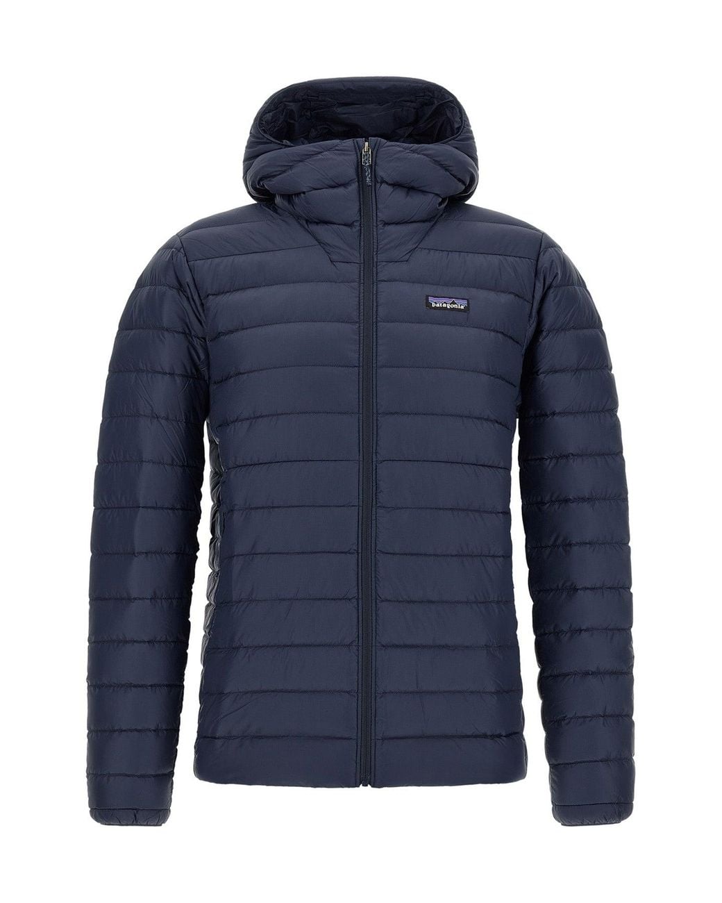 Patagonia Blue Puffer Jacket Logo Patch Detail for men