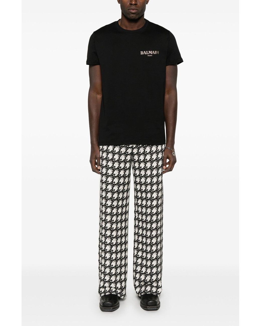 Balmain Black T-Shirt Vintage Gel' for men
