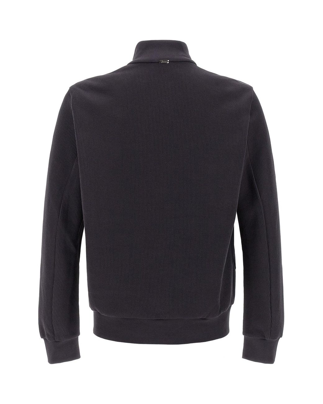 Herno Blue Casual Jacket With Hybrid Construction for men
