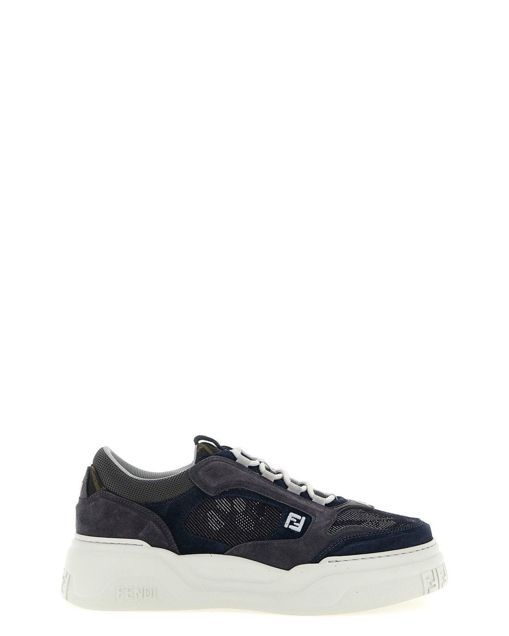 Fendi Blue Sneaker With Chunky Embossed Sole for men