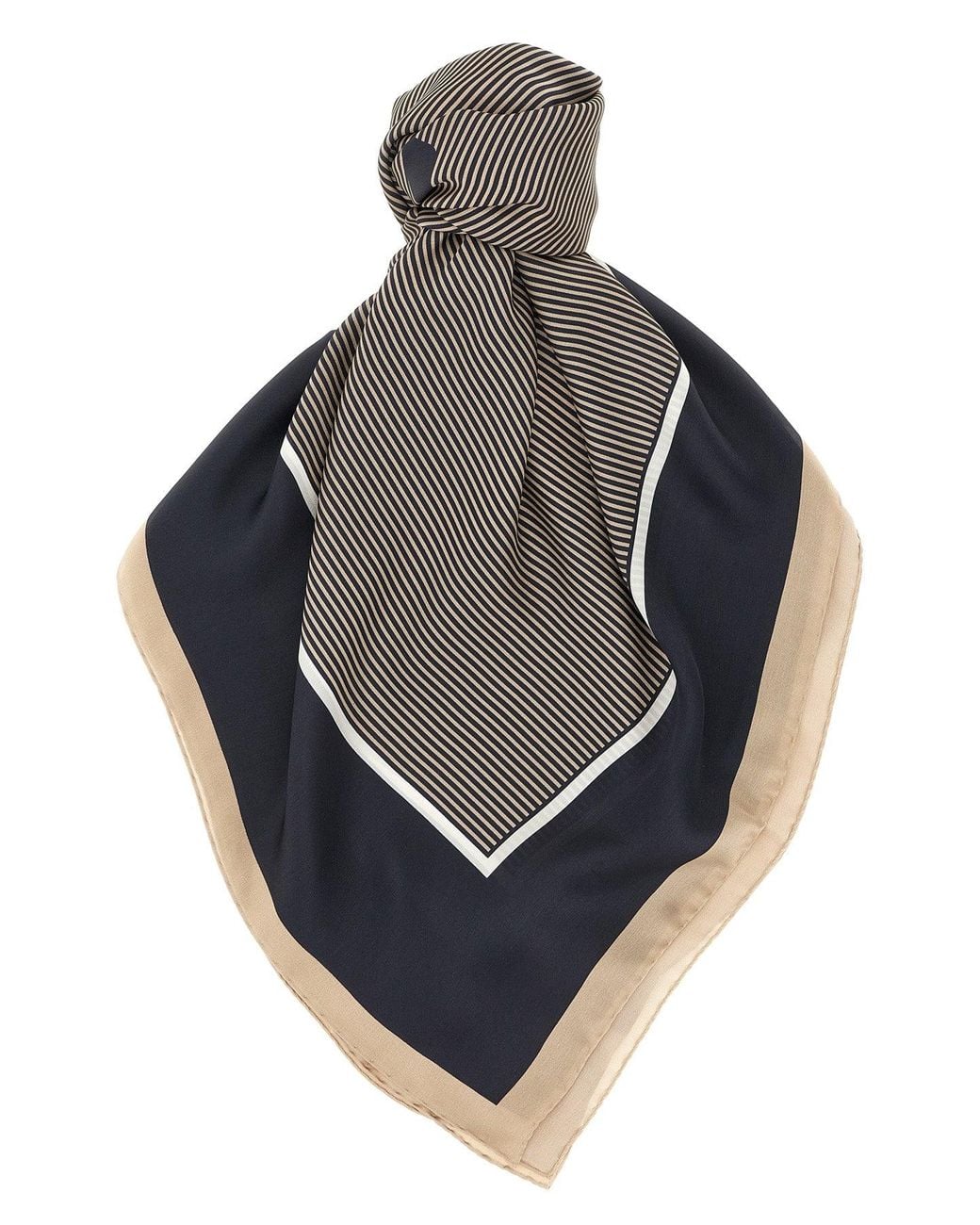 Saint Laurent Gray Silk Scarf With Cassandre Logo