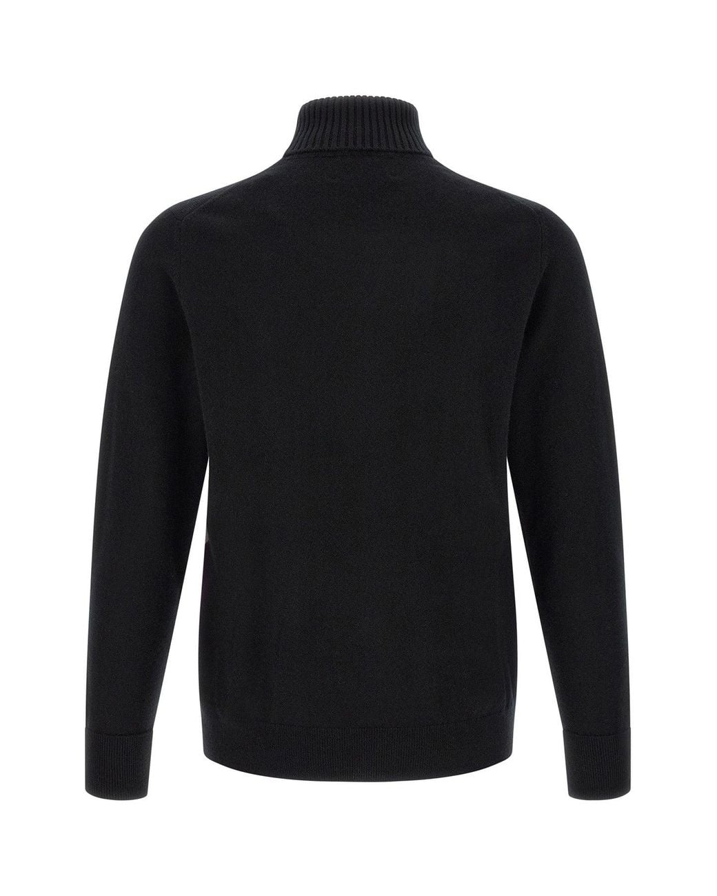 Ballantyne Black Classic Diamond Intarsia Turtleneck Sweater for men