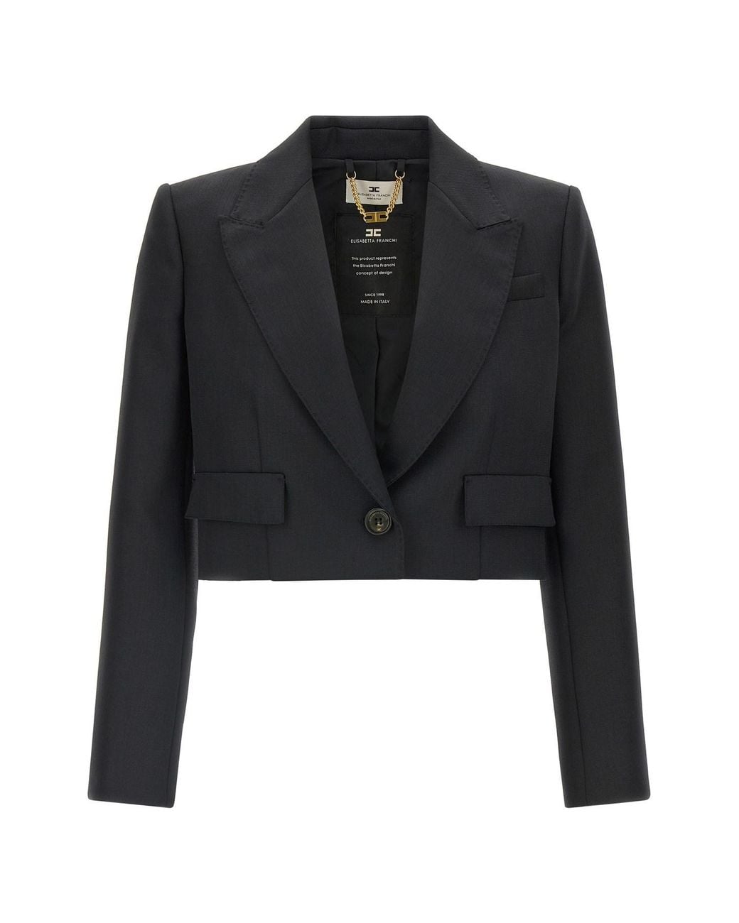 Elisabetta Franchi Black Cropped Blazer