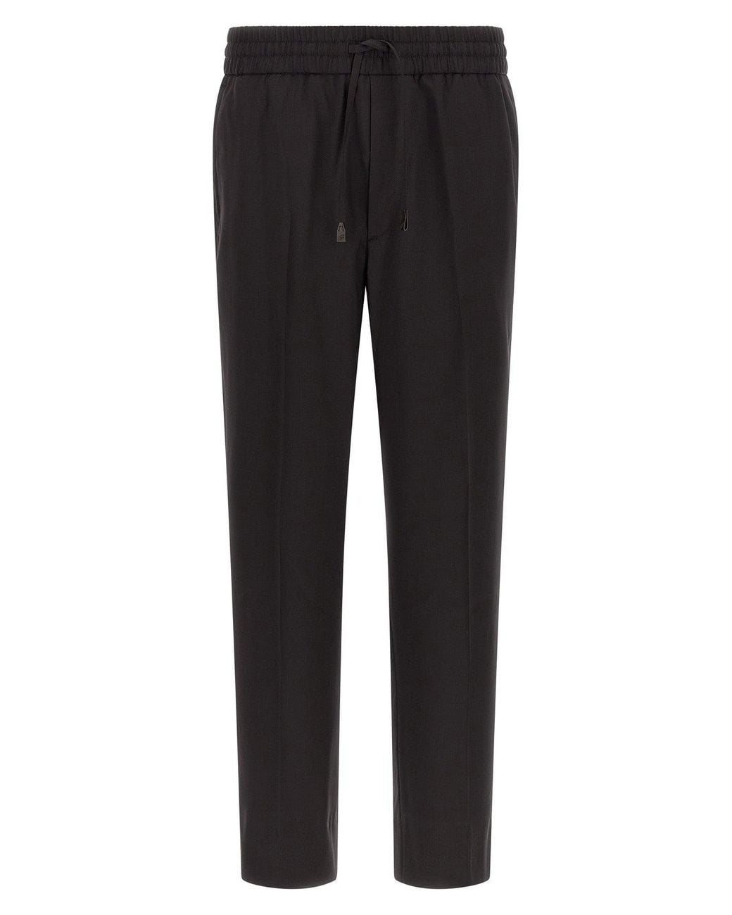 Brioni Black Drawstring Wool Trousers for men
