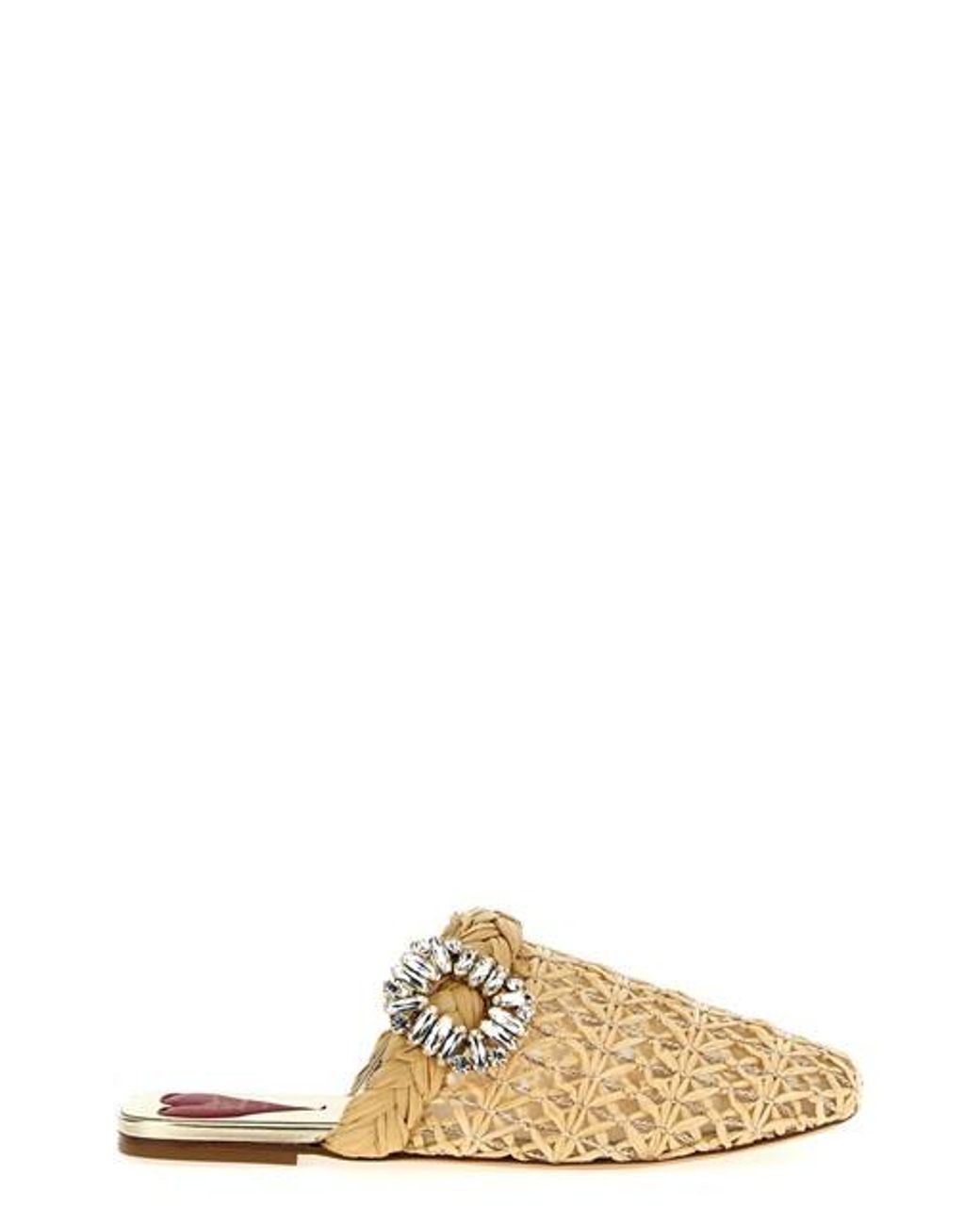 フラットシューズ Roger Vivier 'Bab Viv' mules Roger Vivier 'Bab Viv' Mules in Natural | Lyst
