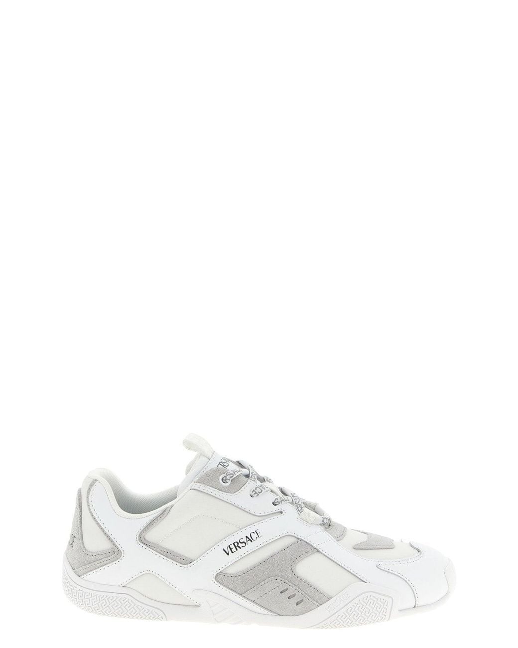 Versace White Galaxia Sneaker With Greca Sole for men