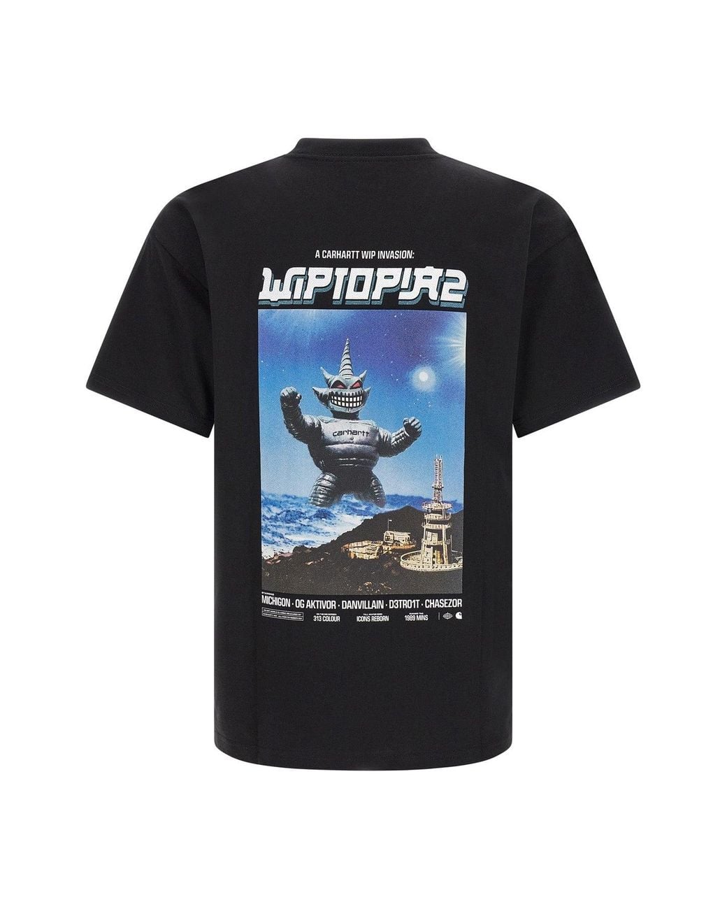 Carhartt Black T-Shirt With Wiptopia Ii Graphic Print for men