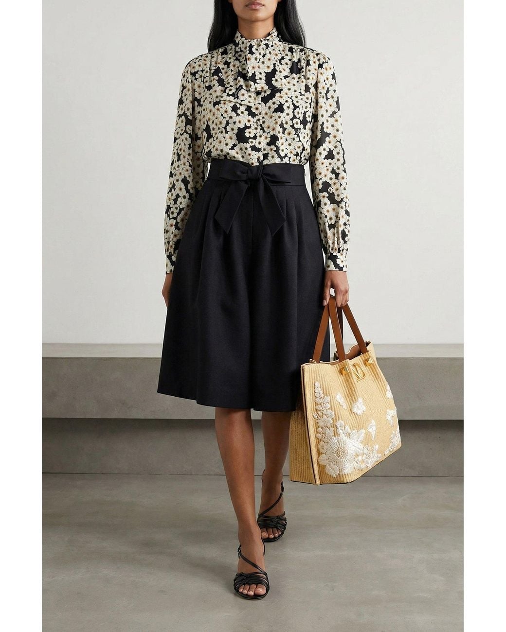 Valentino Garavani Black 'Après L'Hivier' Silk Blouse