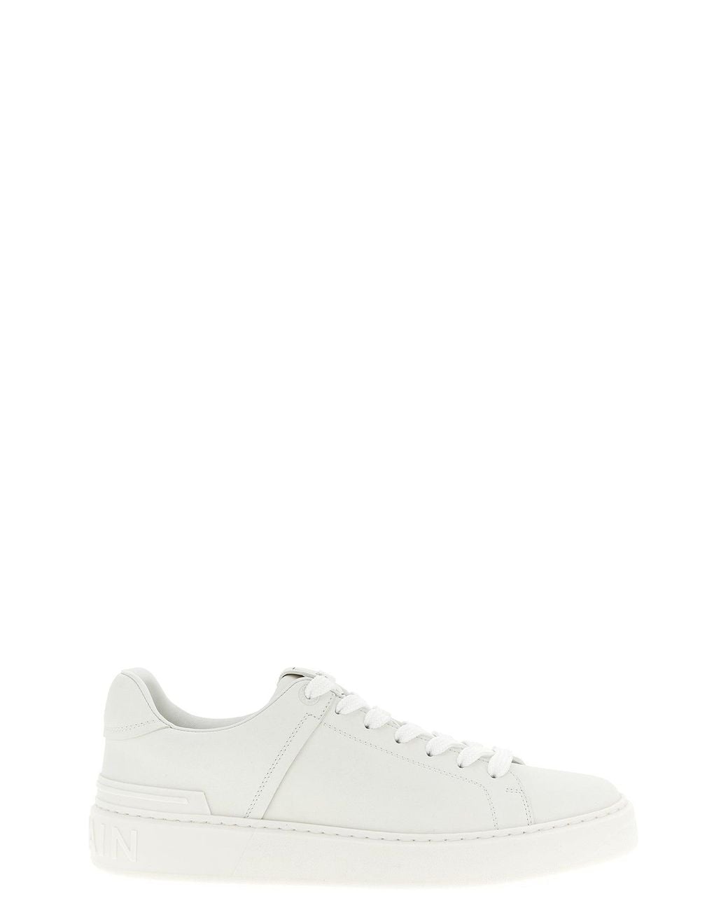 Balmain White Low-Top Sneaker With Embossed Logo for men