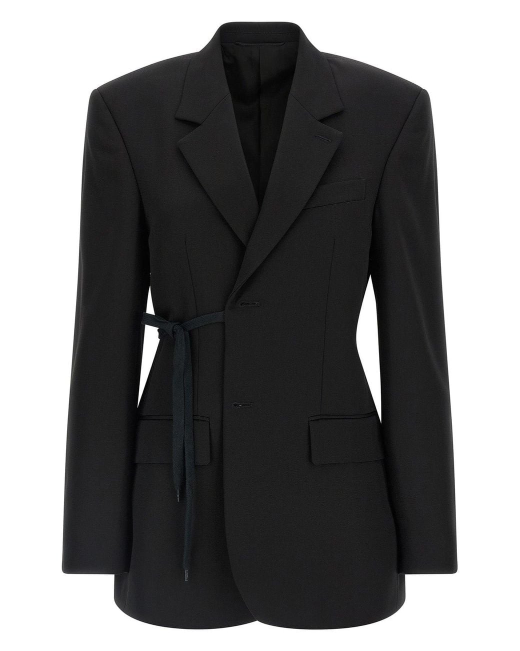 Balenciaga Black Blazer Wrap Tailored Waist Tie