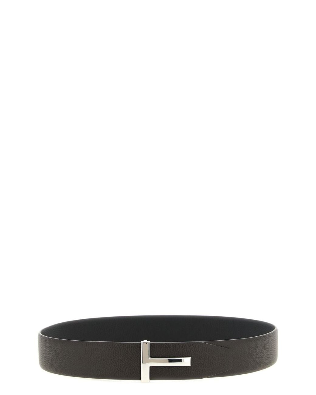 Tom Ford Black Reversible Belt With T-Buckle for men