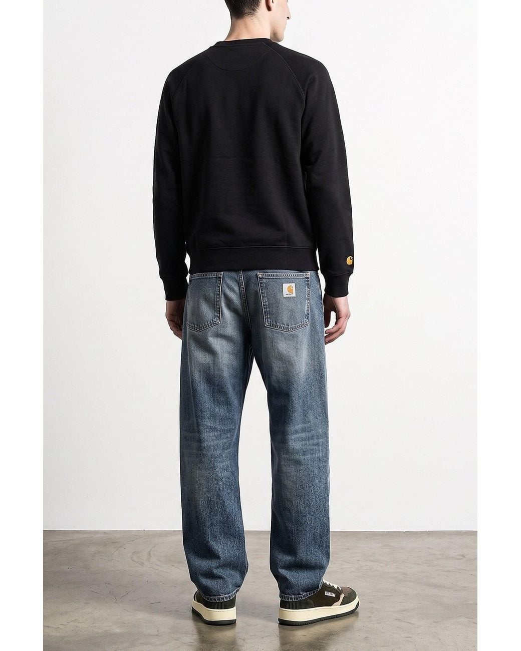 Carhartt Blue Trousers With Logo Patch for men