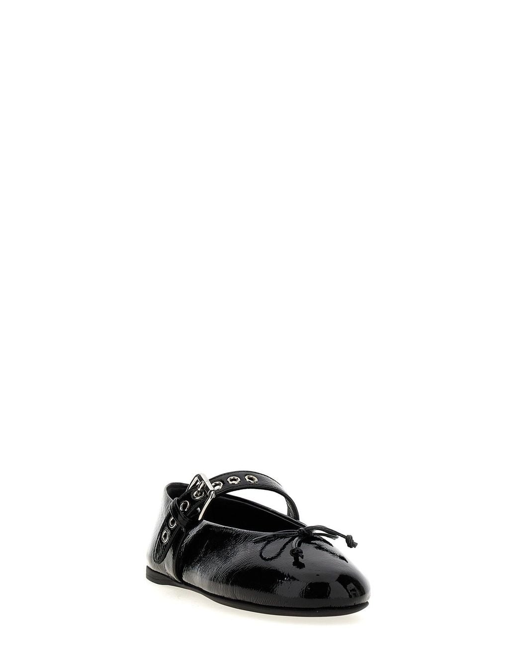 Miu Miu Black Ballet Flats 'Buckle And Bow'