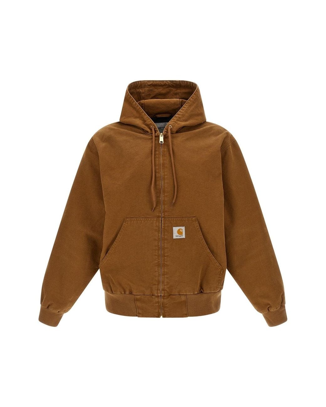 Carhartt Brown Canvas Hooded Jacket for men