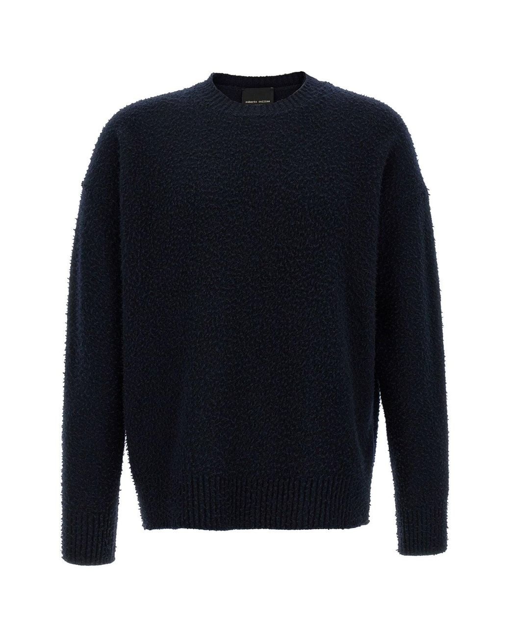 Roberto Collina Blue Sweater 'Girocollo Effetto Casentino' for men