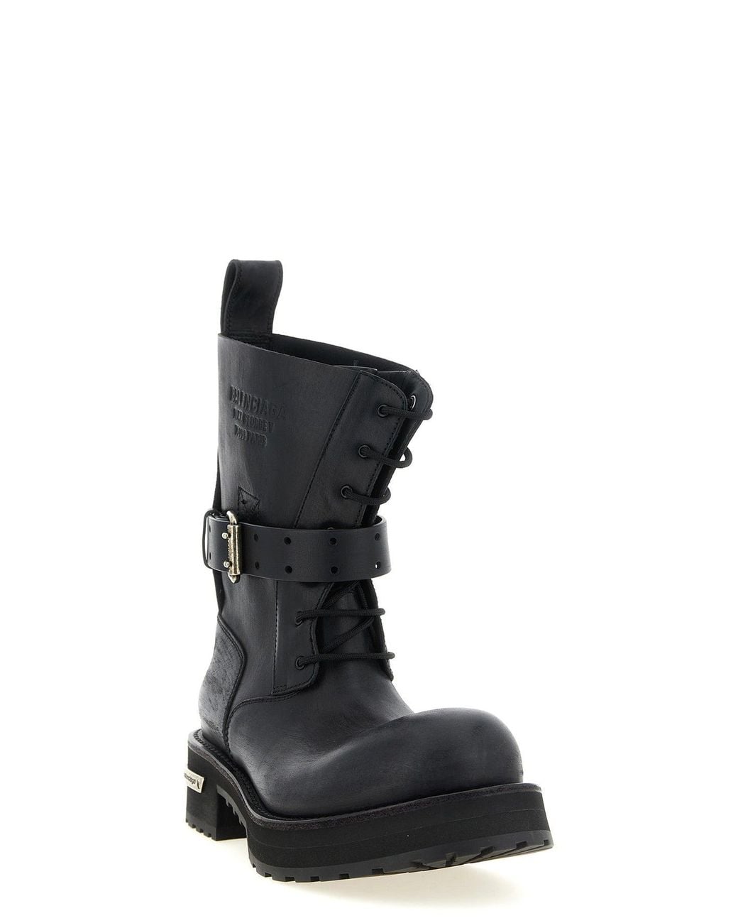 Balenciaga Black Venom Lace-Up Boot for men