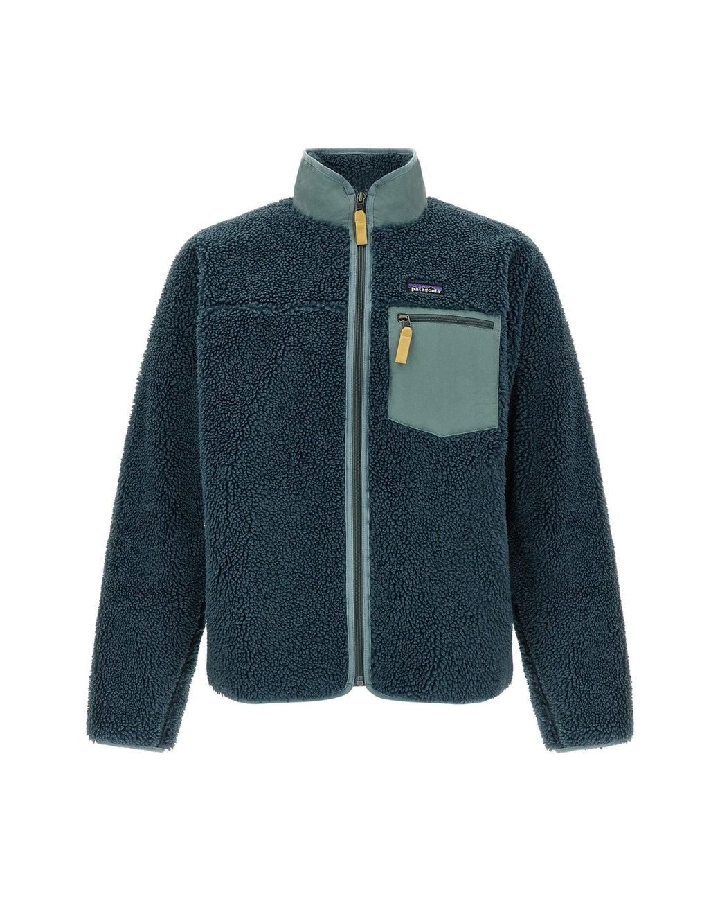 Patagonia Blue Jacket With Contrasting Chest Pocket for men