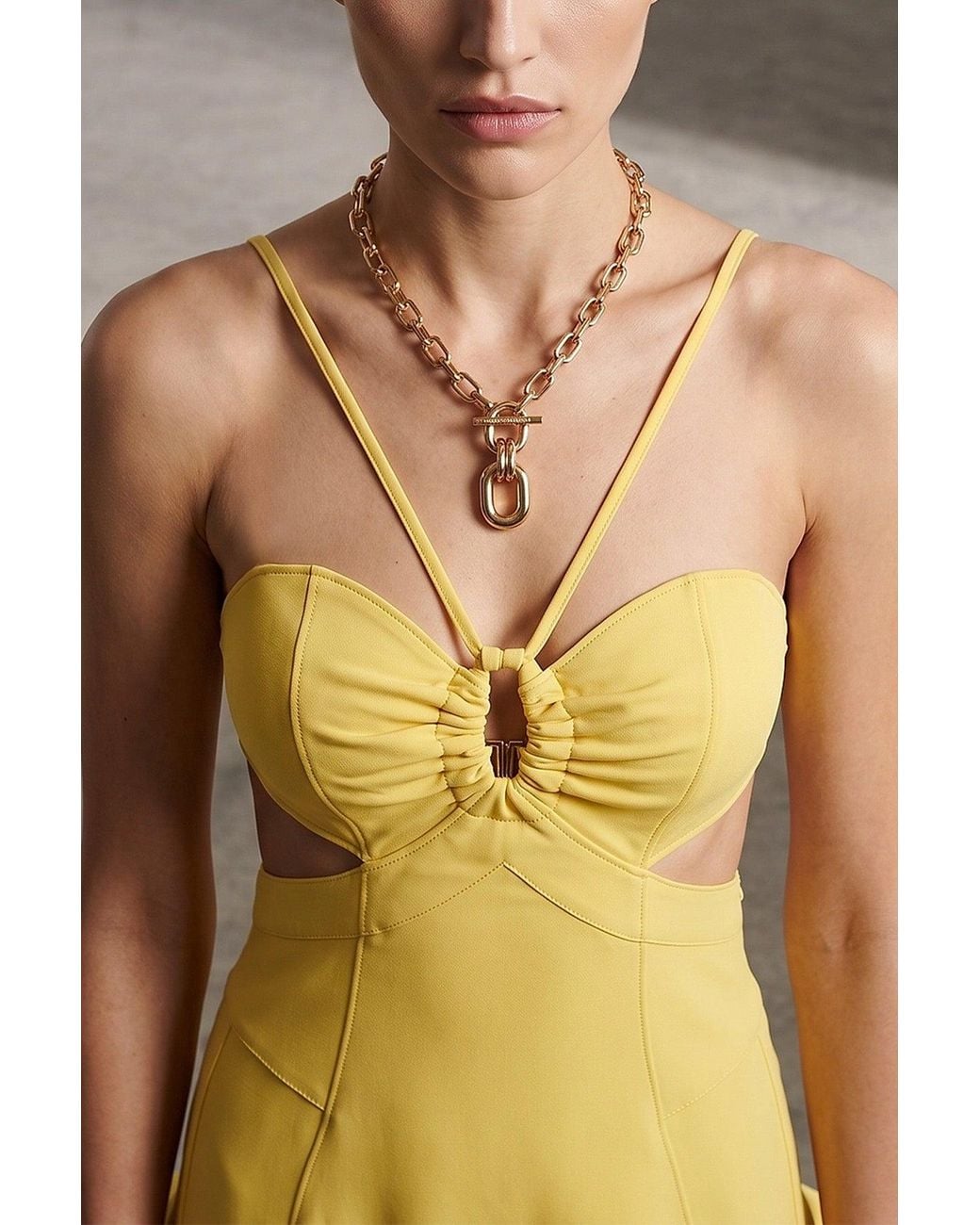 Rabanne Metallic Chain Necklace With T-Bar Closure