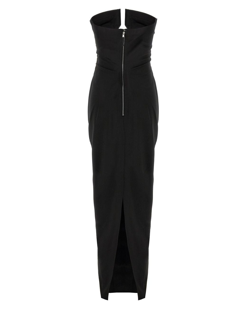 Rick Owens Black Maxi Dress With Geometric Cut-Out Detail