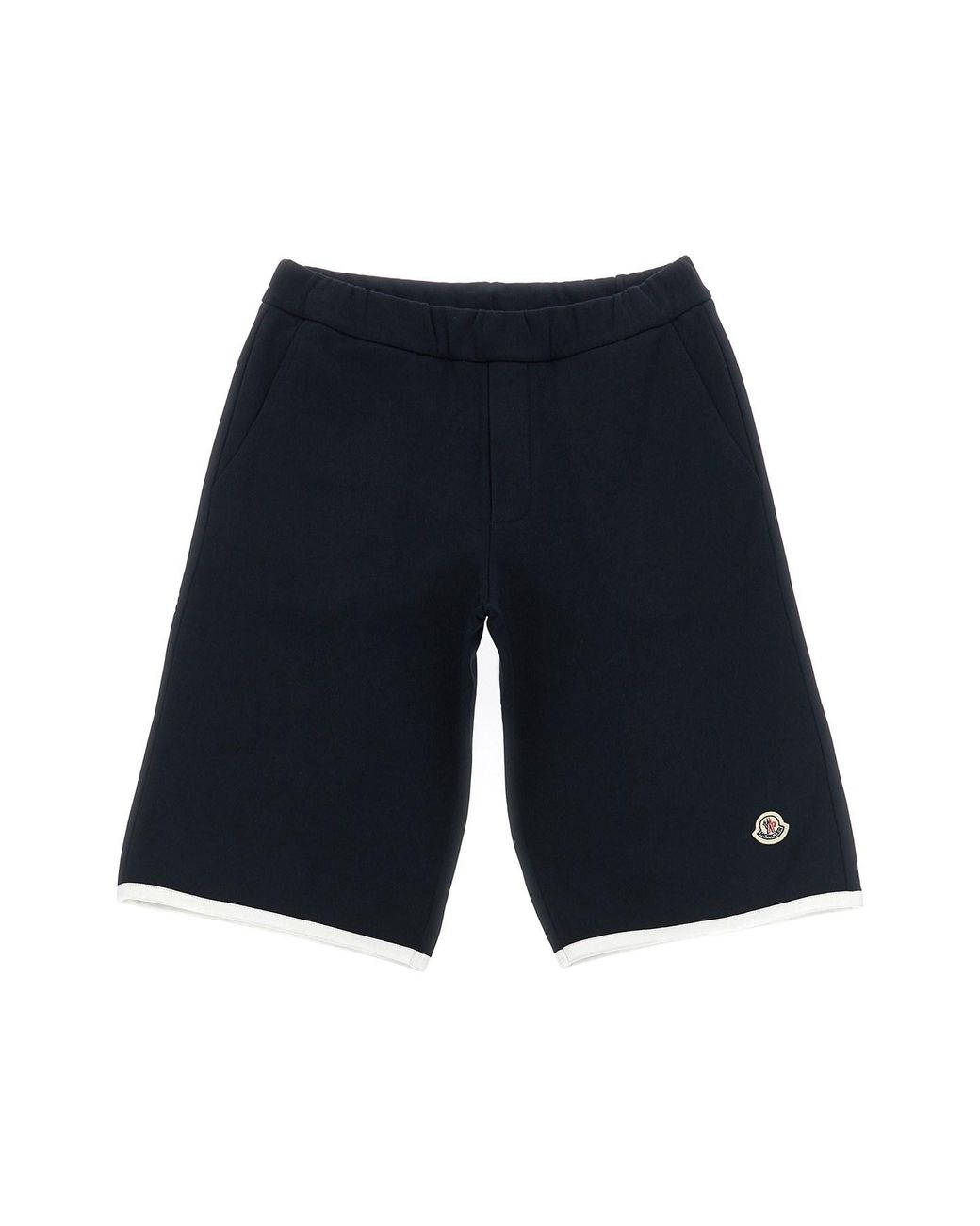 Moncler Blue Logo Patch Bermuda Shorts for men