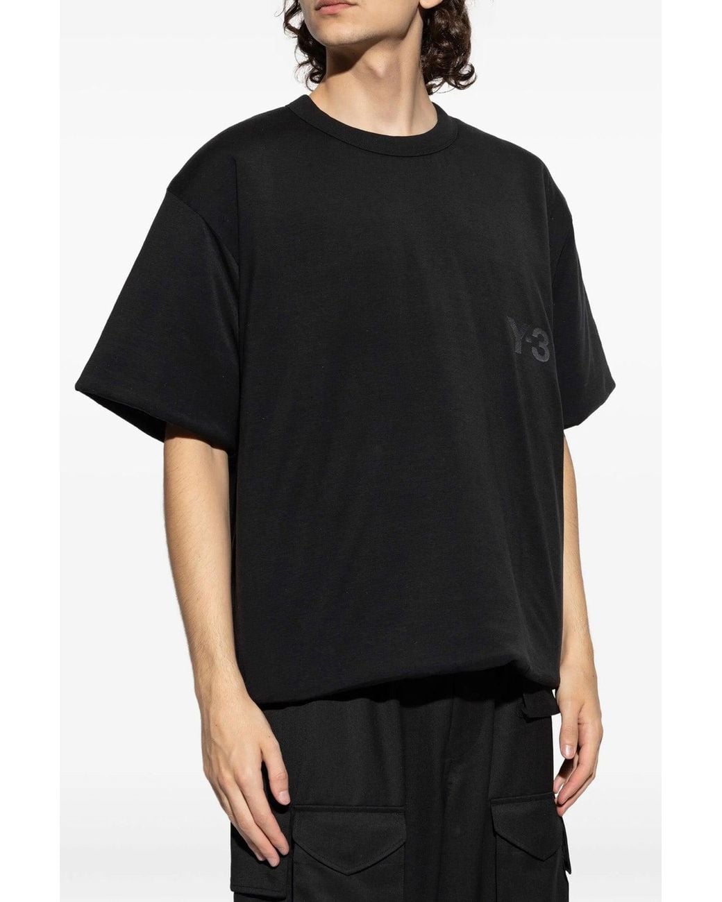 Y-3 Black Oversize T-Shirt With Tonal Logo for men