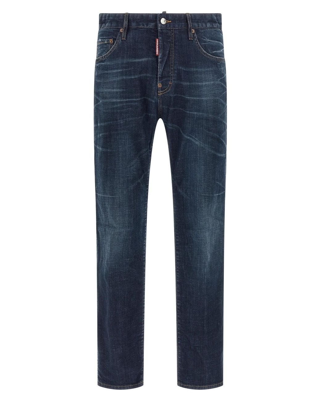 DSquared² Blue Jeans With Signature Leather Patch for men