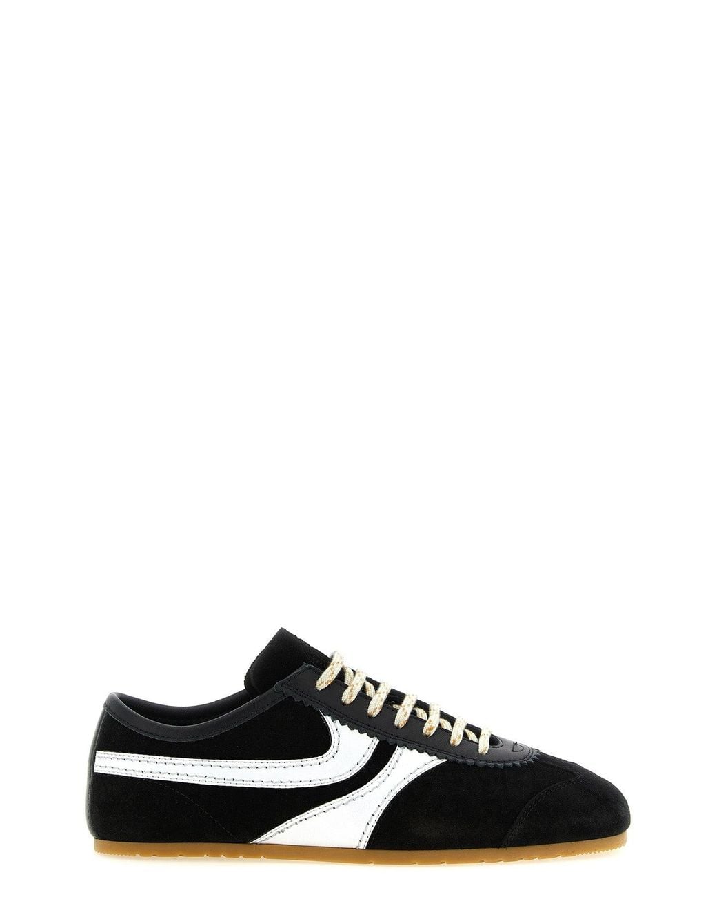 Dries Van Noten Black Sneaker With Scalloped Eyestay
