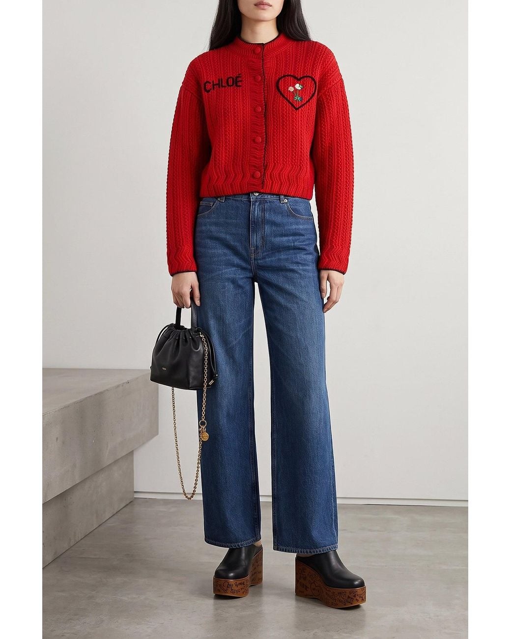 Chloé Embroidered Knit Cardigan