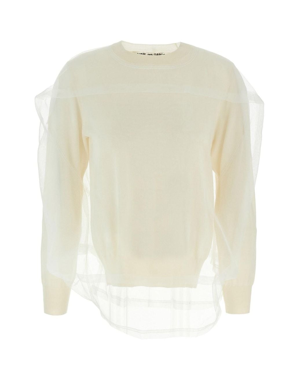 Comme des Garçons White Tulle Sweater