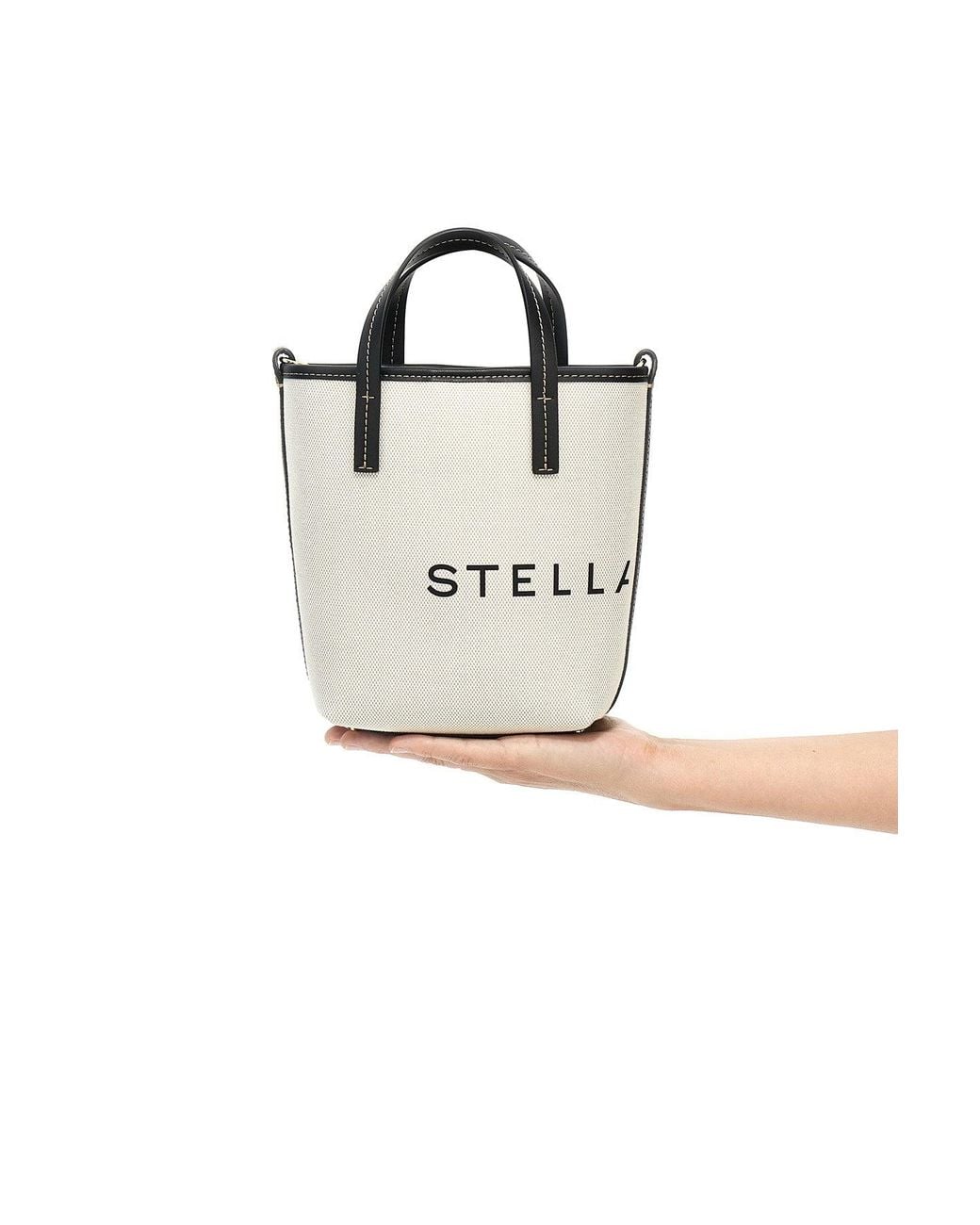 Stella McCartney Natural Stella Logo Bucket Bag