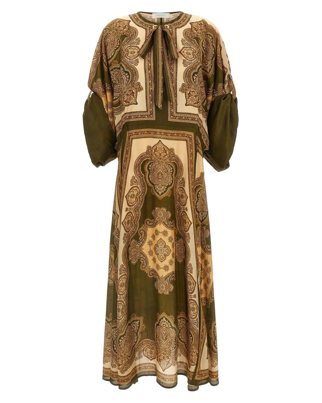 Zimmermann Metallic Silk Dress With Paisley Print