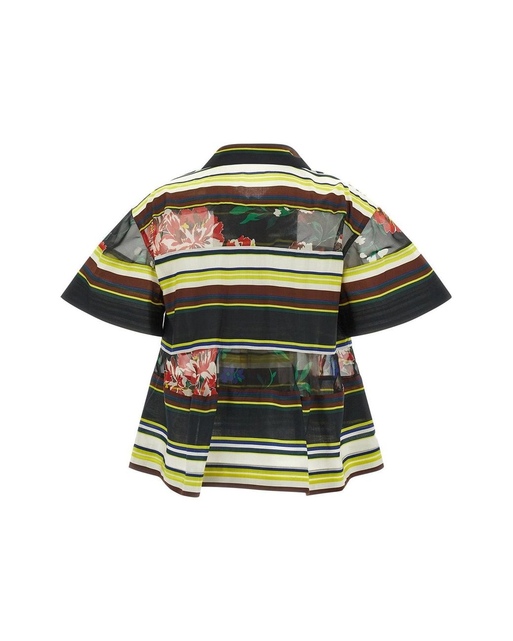 Sacai Green Organza Insert Shirt