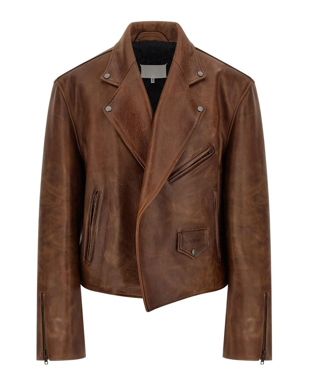 Maison Margiela Brown Biker Jacket for men