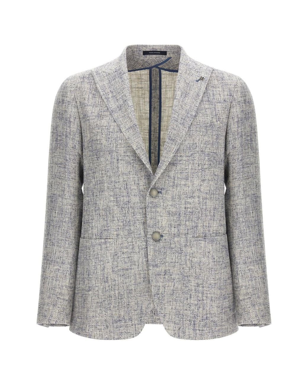 Tagliatore Gray Montecarlo Linen Blend Blazer for men