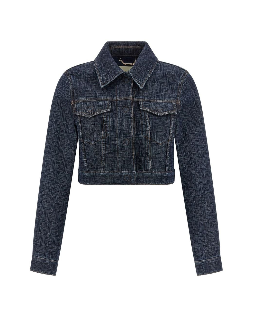 Fendi Blue Ff Denim Bolero Jacket